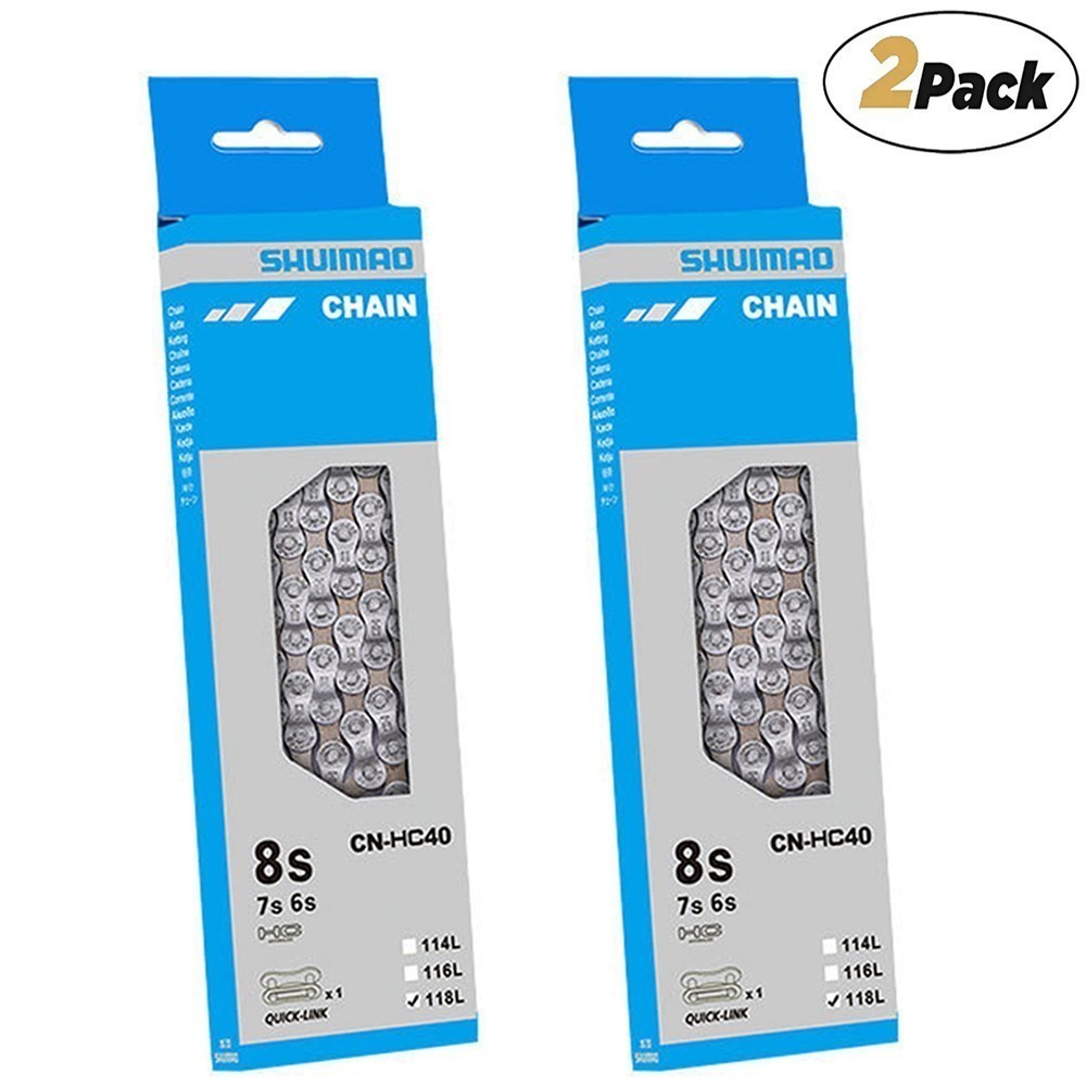 SET OF 2 - Shuimao CN-HC40 6/7/8-Speed 116-Links Chain for MTB - Road Bike - NEW
