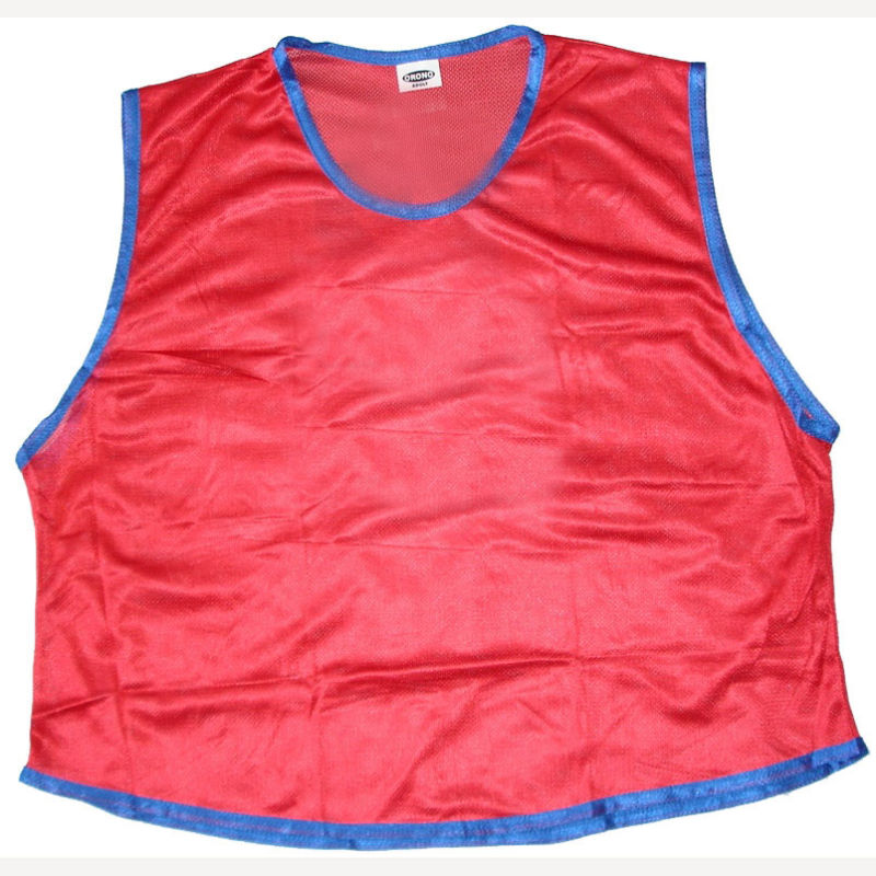 6 RED ADULT SOCCER BASKETBALL MESH SCRIMMAGE VESTS
