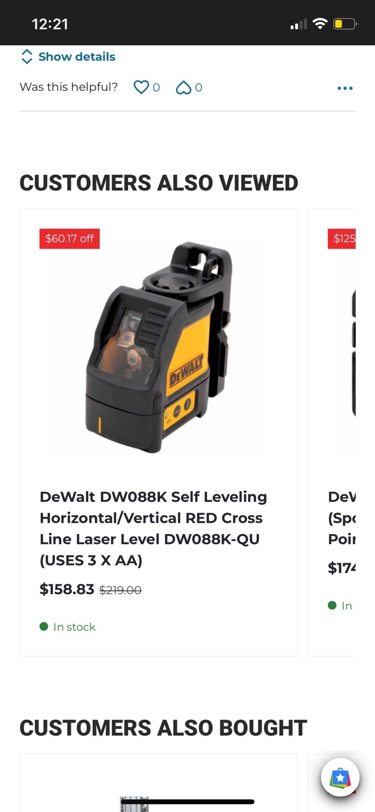 2 DEWALT DW088K Red Self-Leveling Cross Chalk Line Laser Level an a 3 beam laser