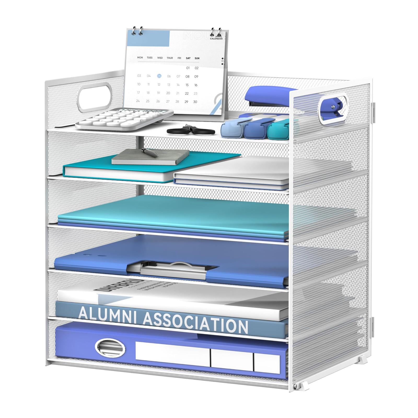 Daltack 6 Tier Paper Organizer for Desk, Paper Letter Tray Organizer for Desks,
