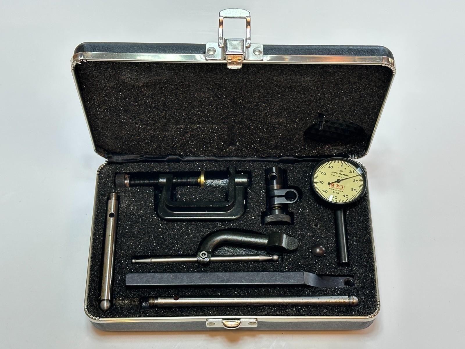 CDI (Chicago Dial) B-50 Dial Indicator Set - .001" Grads, .200" Range, USA NOS