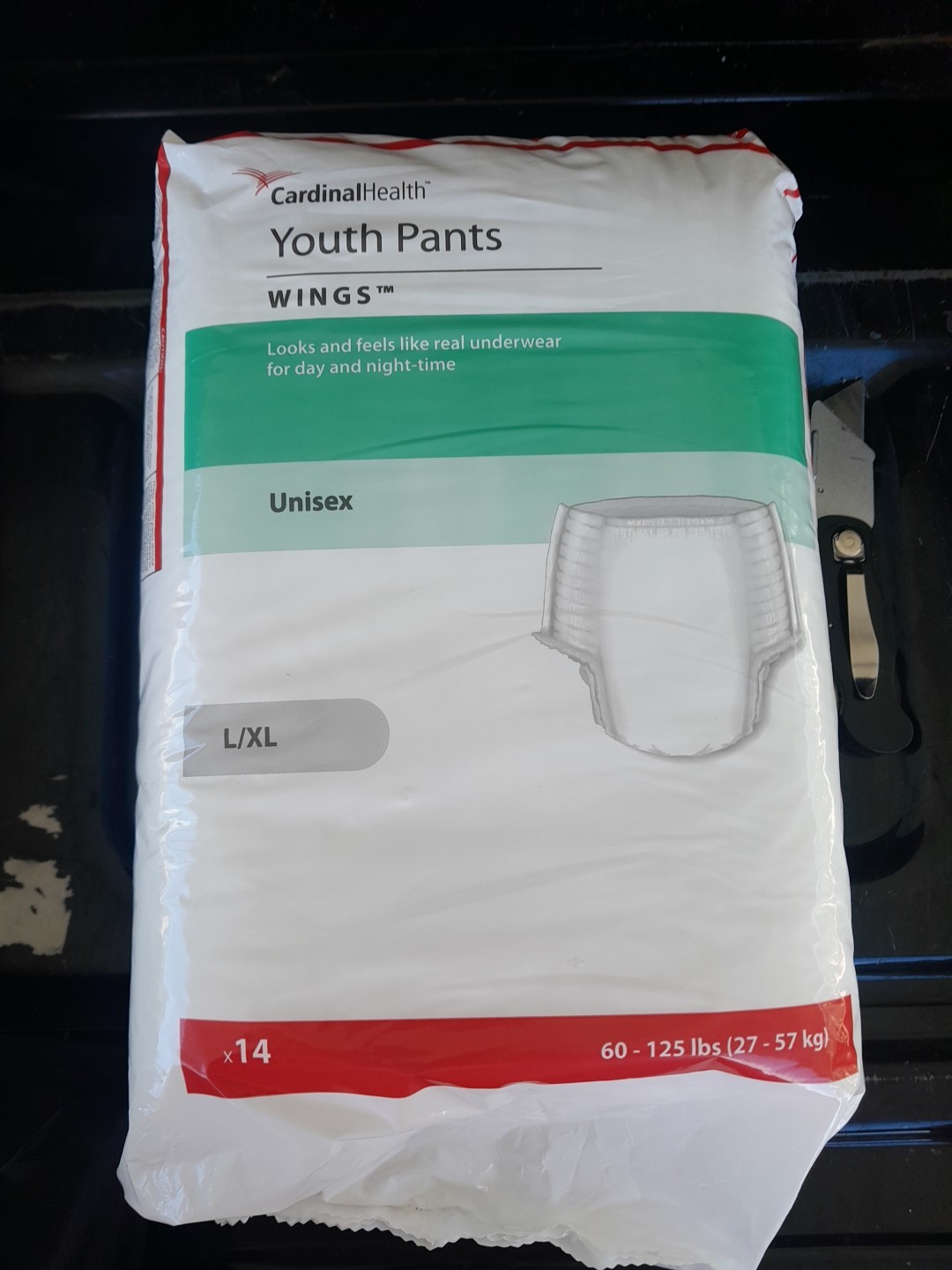 Pk Of 14 Cardinal Health 70074A Unisex Wings Youth Pants Diapers Underwear L/XL