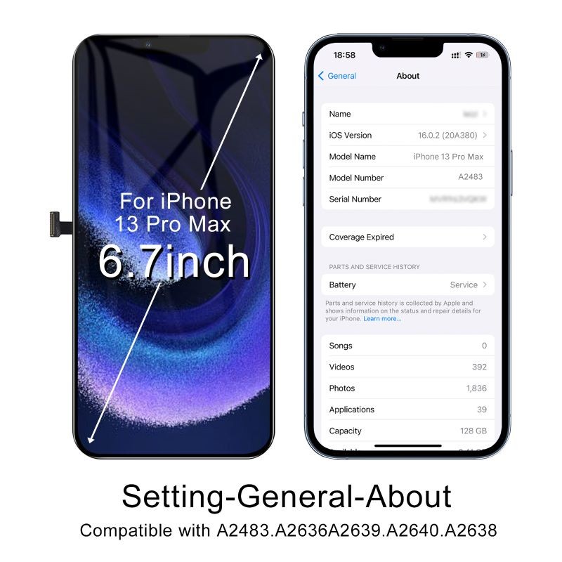 For iPhone 13 Pro Max LCD Display Touch Screen Digitizer Assembly Replacement