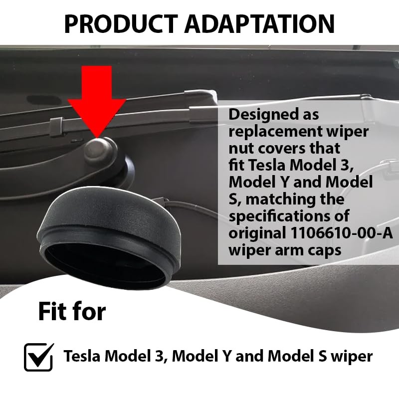 2 Pairs (4 Pcs) Front Windshield Wiper Nut Cover Cap Right & Left Compatible