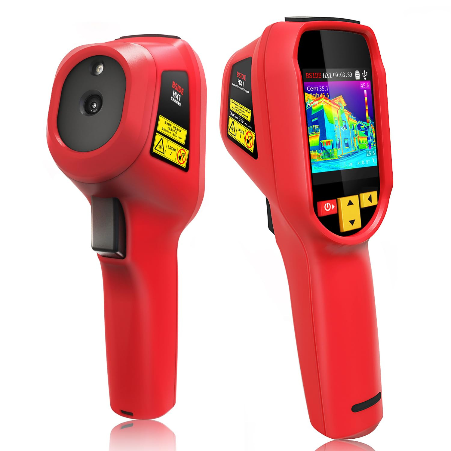 High-Res Thermal Imaging Camera with Laser Pointer & 15 Color Palettes