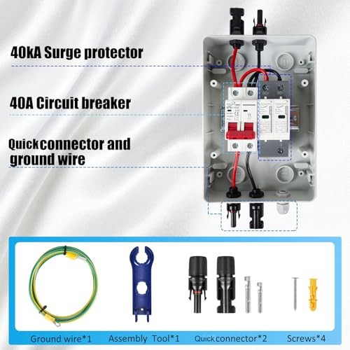 1 String 1000V Solar Disconnect Switch PV Combiner Box, 1 String 40A/DC 1000V
