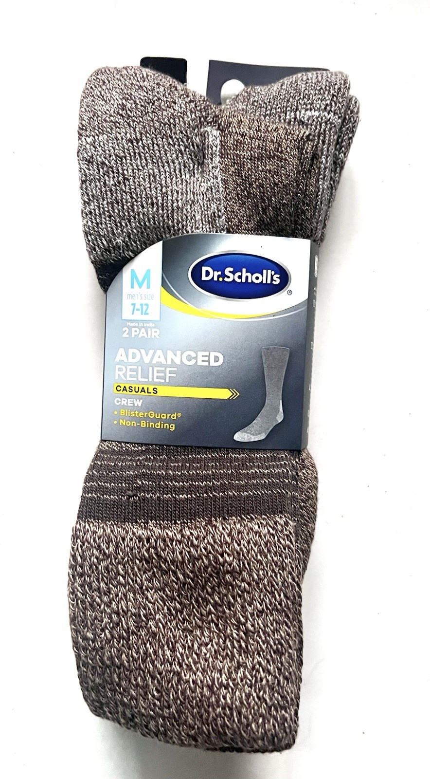 Dr. Scholls 2 PAIR Diabetes Advanced Relief Casual Crew Socks 7-12