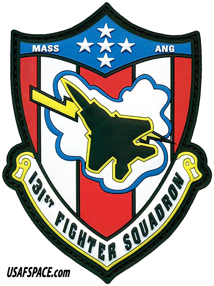 USAF 131ST FIGHTER SQ -131 FS- F-15-Eagle -MASS ANG-ACC- ORIGINAL VEL PVC PATCH