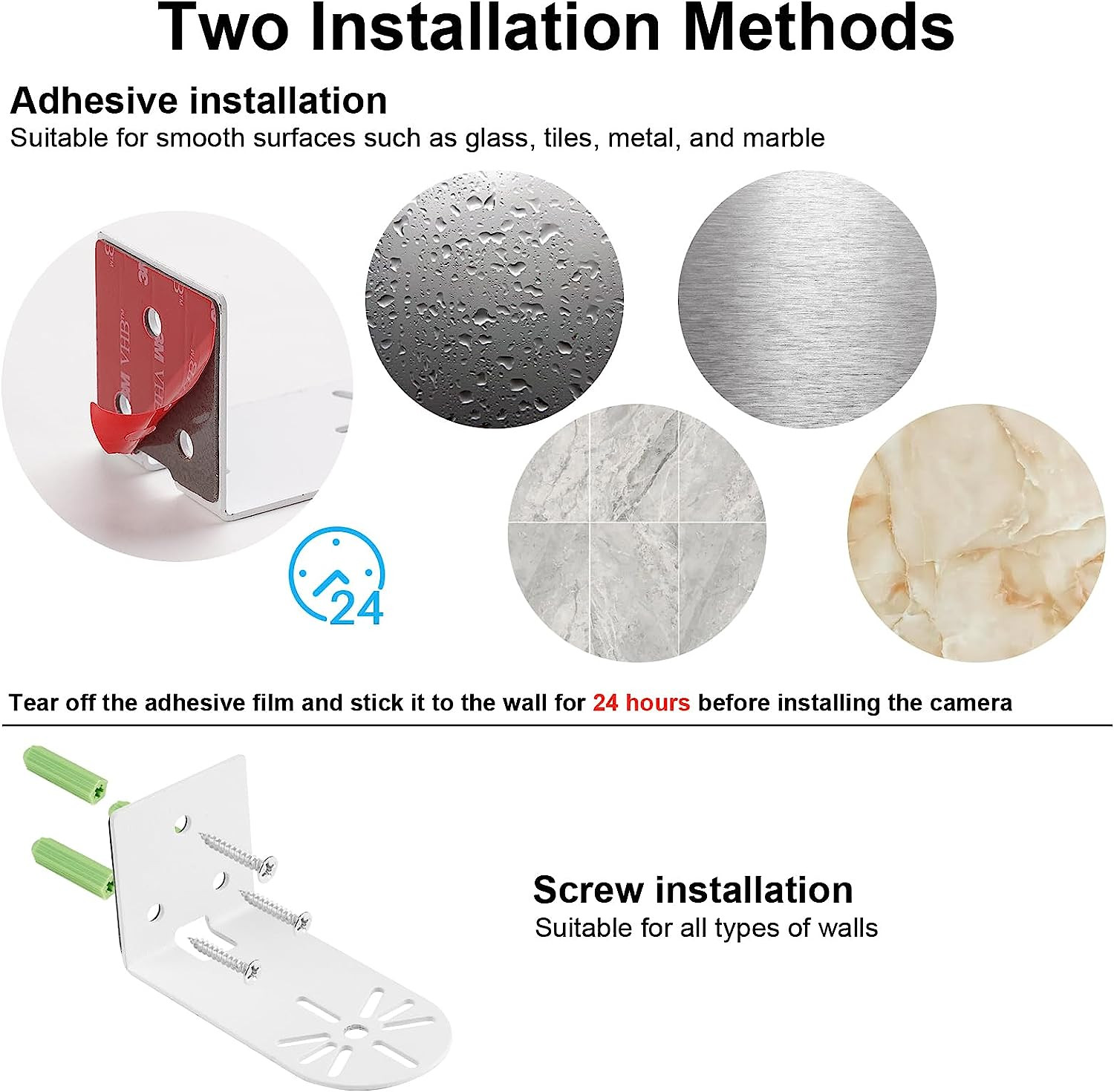 2Pack Adhesive Metal Wall Mount Compatible with Eufy Security Solo Indoor Cam E2
