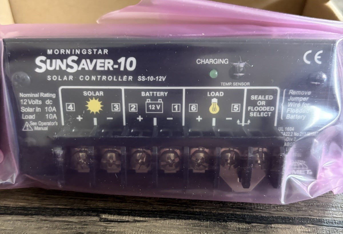 New - Morningstar SunSaver SS-10-12V Solar Charge Controller - 12V - 10A - PWM