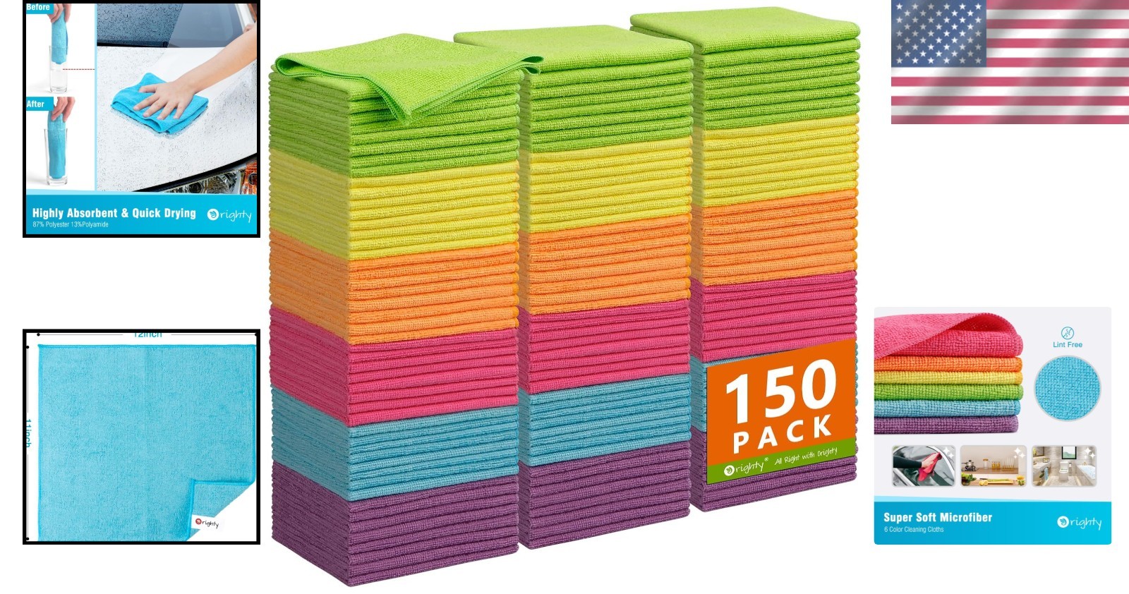 Ultra Soft Microfiber Cleaning Cloth Bulk