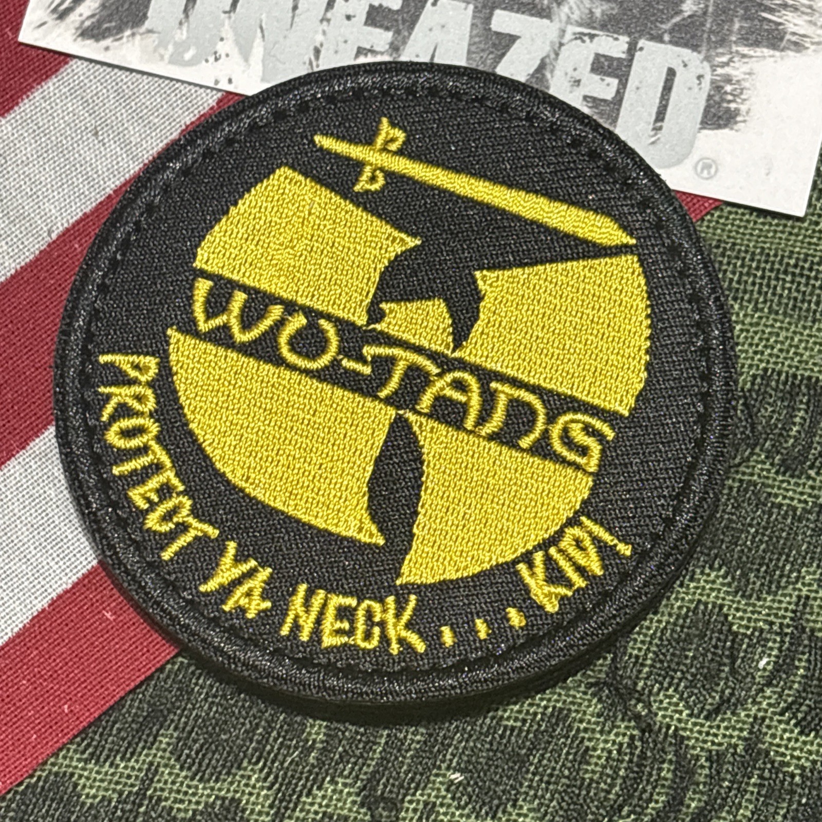 Wutang Clan Protect Ya Neck Patch Hook & loop High Quality Embroidery