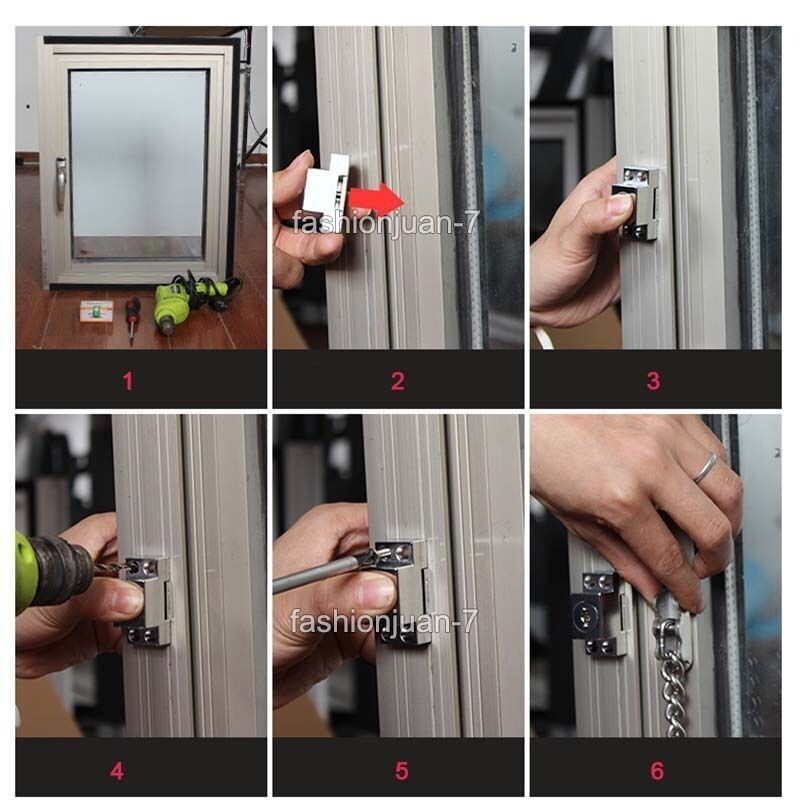 1PCS Swing Door Window Locks Prevent Baby Falling Security Chain Lock Limit Lock