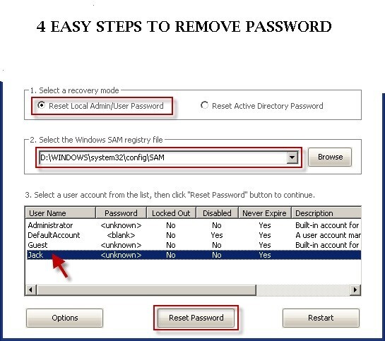 Windows Password Reset USB