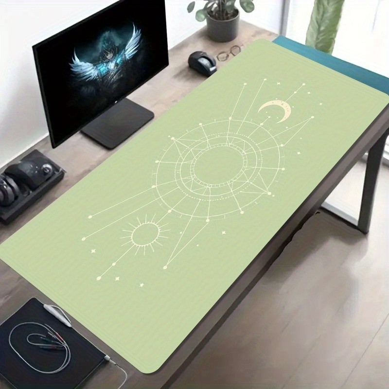 A Large Gaming Mouse Pad Featuring a Mysterious Geometric Art Design Inspired b