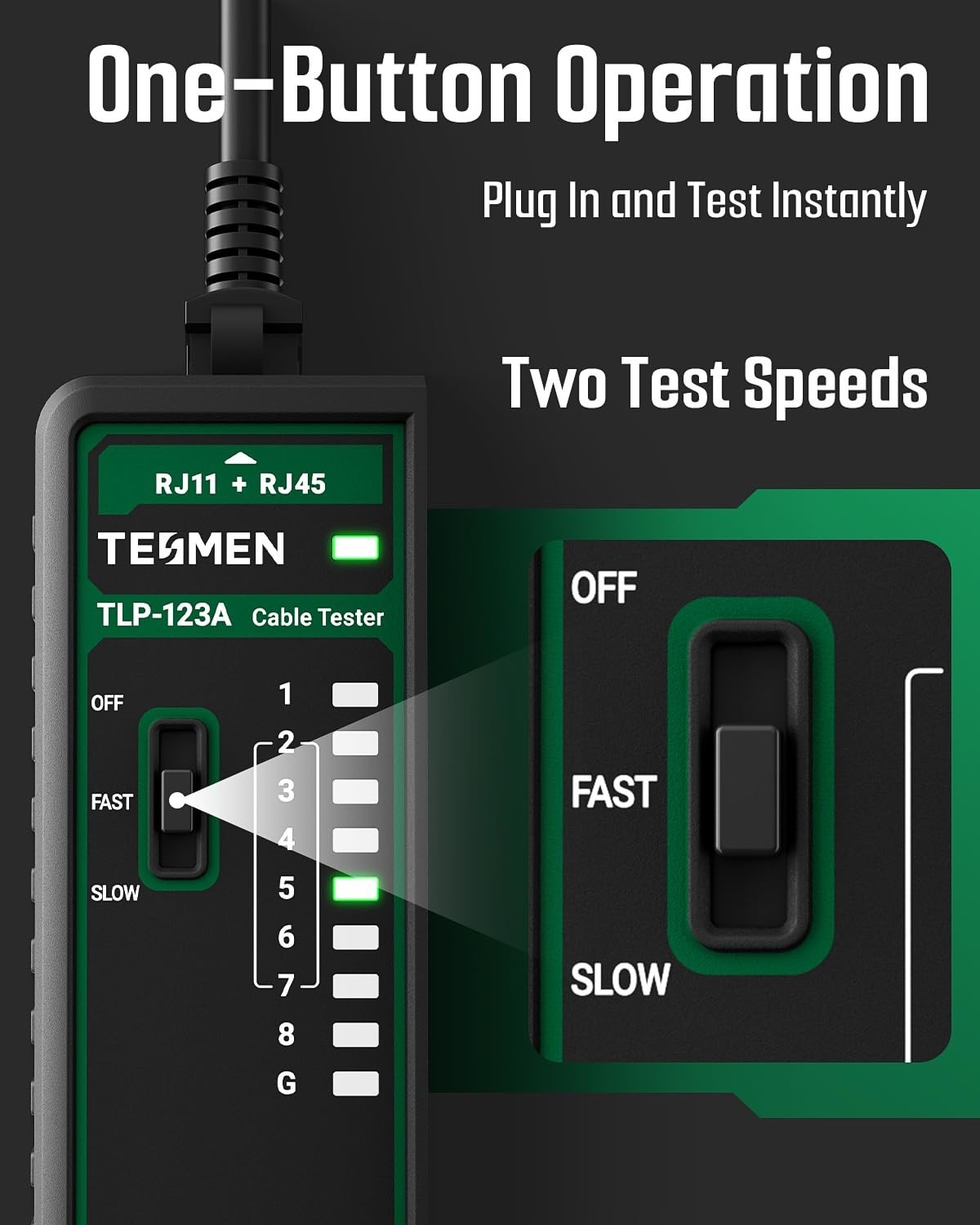 Detachable Network Cable Tester for Long Distance Testing - Easy Operation