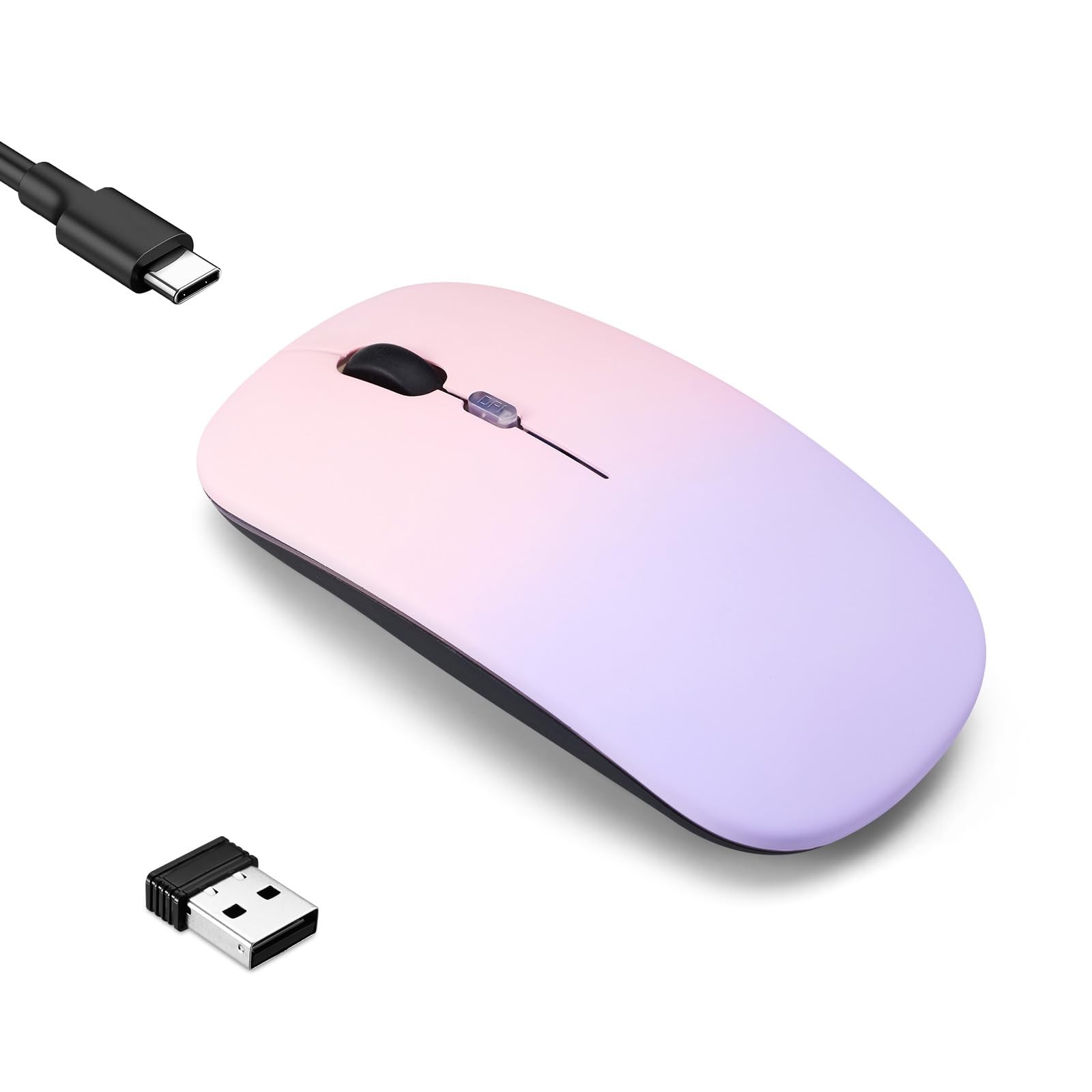 Wireless Bluetooth Mouse Rechargeable Silent Slim Laptop Mouse for Desktop