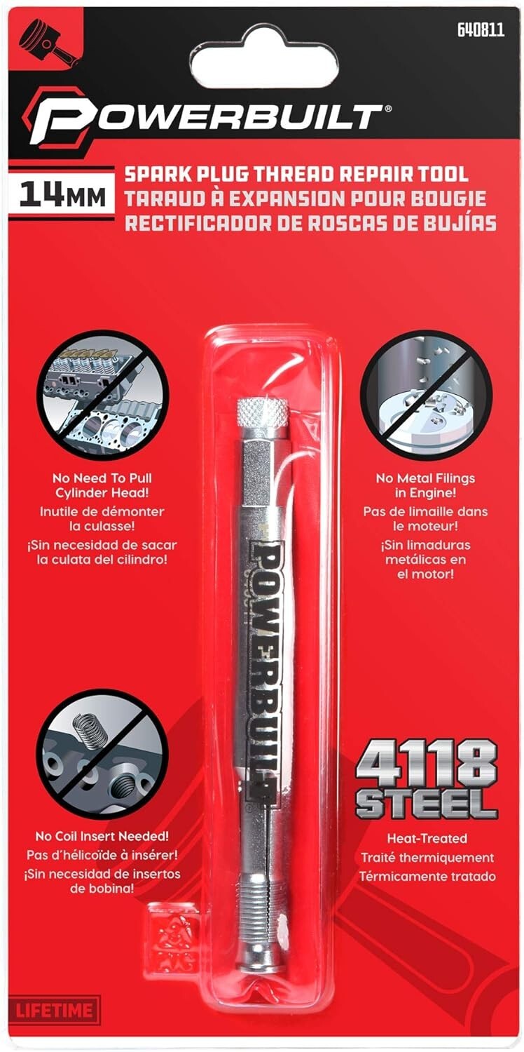 Precision 14mm Back-Tap Tool for Effortless Spark Plug Thread Restoration