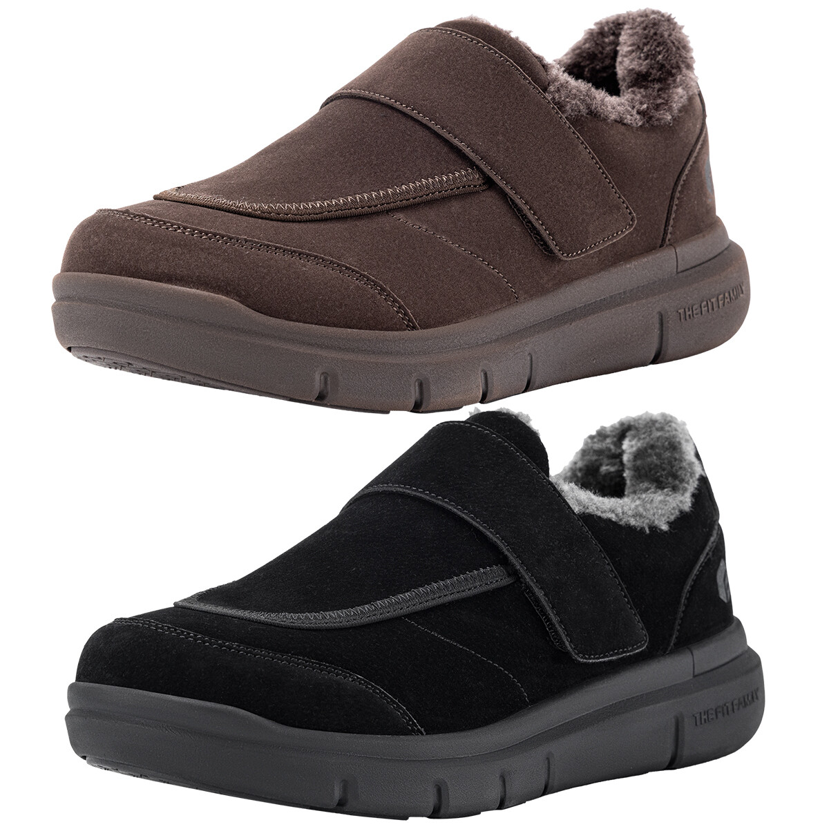 FitVille Men's Wide Casual Shoes Slip-on Warm Winter Outdoor Slippers w/ Strap
