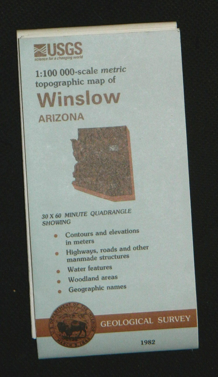 USGS, Winslow, Arizona 1:100K metric topographic series (1982, folded map)