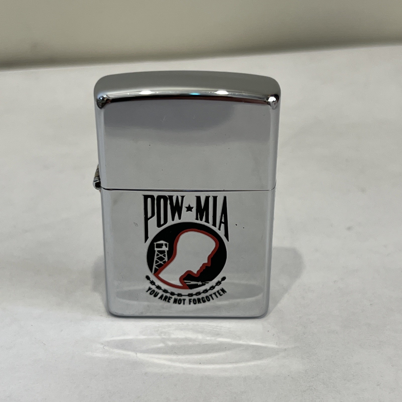 Zippo Lighter - POW MIA - Polished Chrome - Still appears functional - very nice
