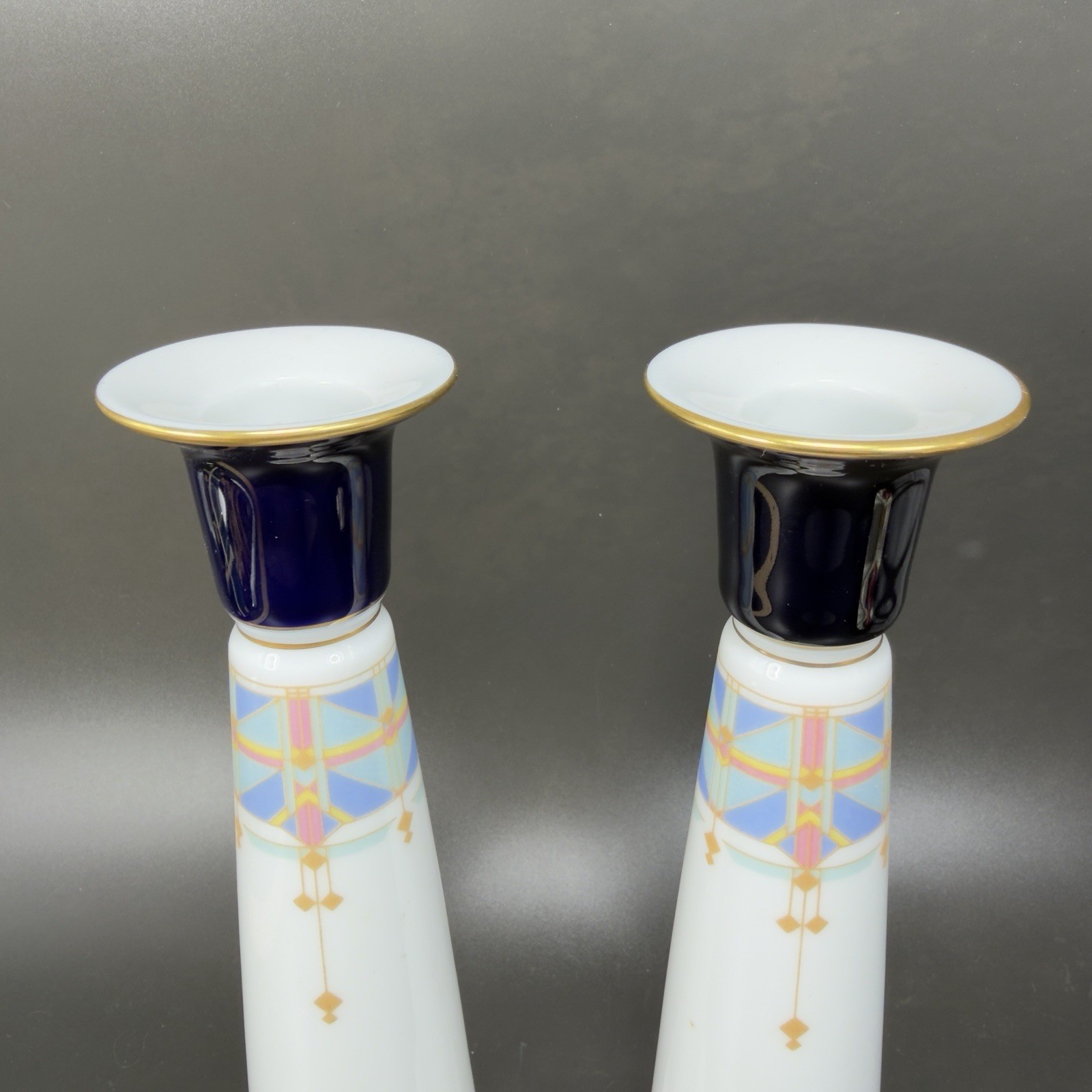 Noritake Fine Porcelain Legacy Porcelain Candle Stick Holder Votive Set 2 VTG