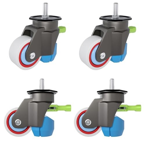 Leveling Stem Casters with Retractable Wheels & TD50 - 600 lbs Total Capacity