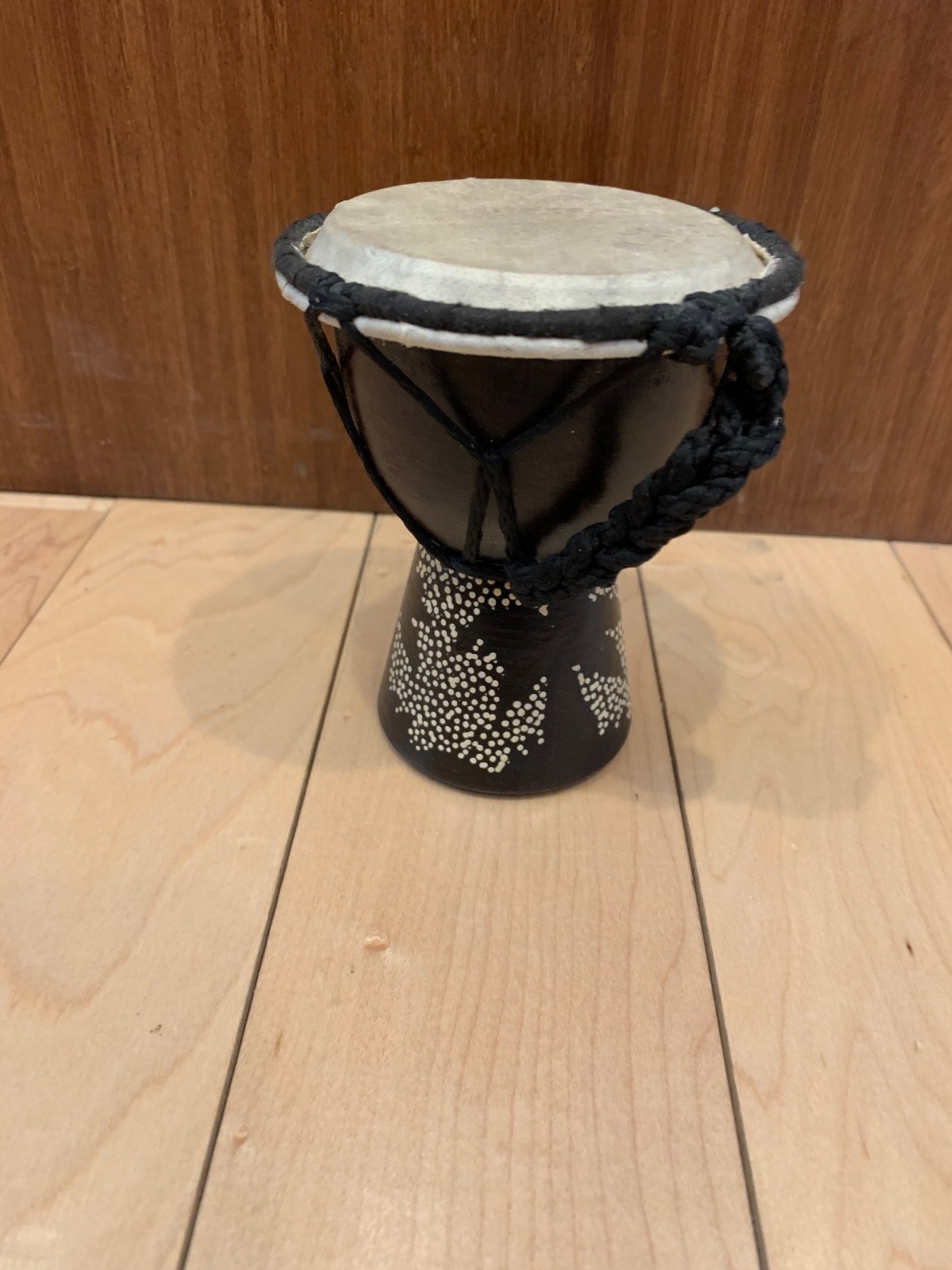 Vintage Hand Percussion Wood Djembe Hand Crafted Drum Dot Painted Small