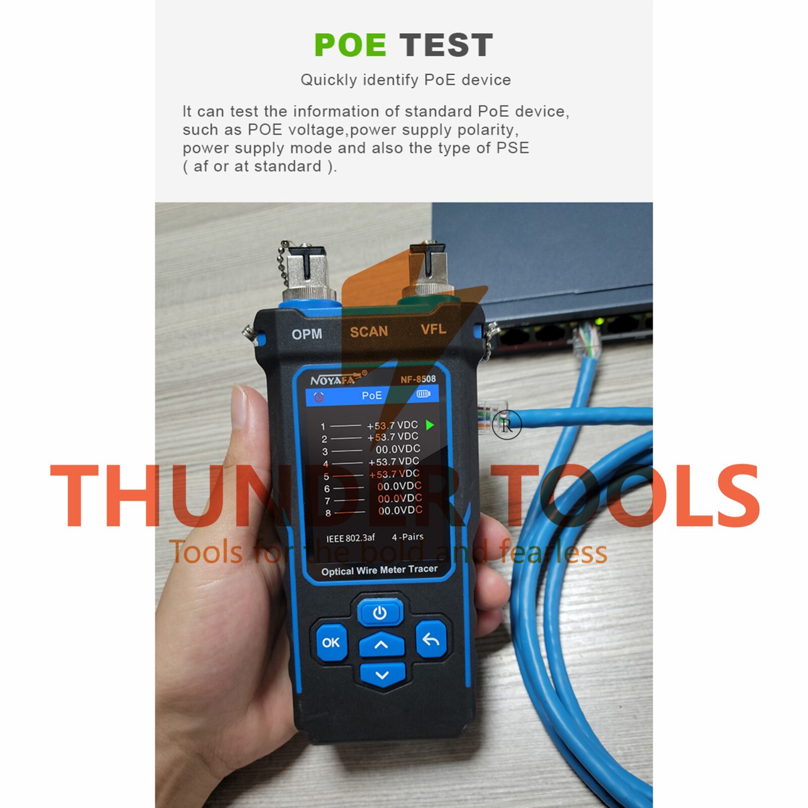 Thunder Tools NOYAFA Optical Wire Meter Tracer LCD Digital Network Cable