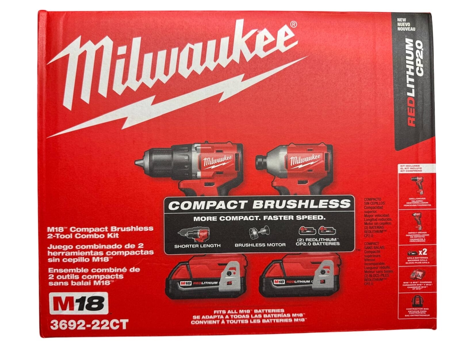 Milwaukee 3692-22CT M18 Compact Brushless 2-Tool Combo Kit
