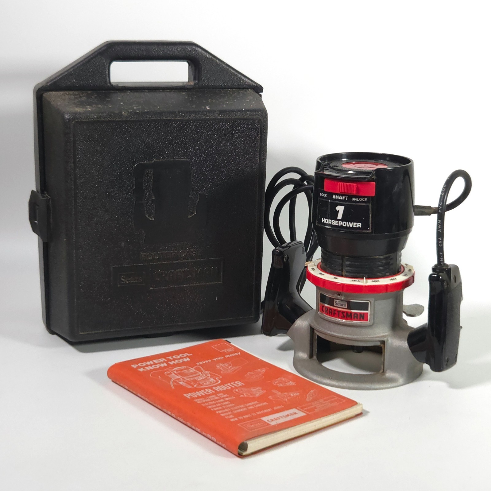 Vintage Sears Craftsman 1HP Router Model 315.17461 w/ Case & Guide Book