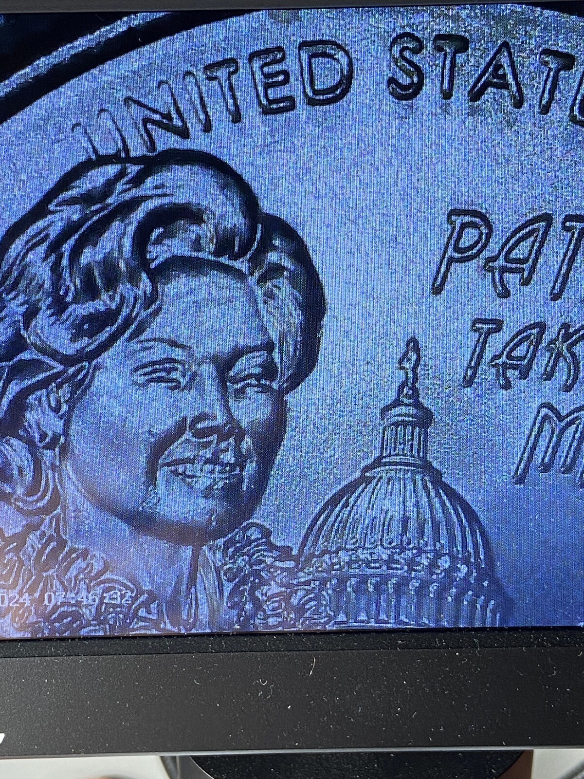 2024-D- Pasty Take moto Mink America Women Unc Quarter Die Chip In The Mouth .