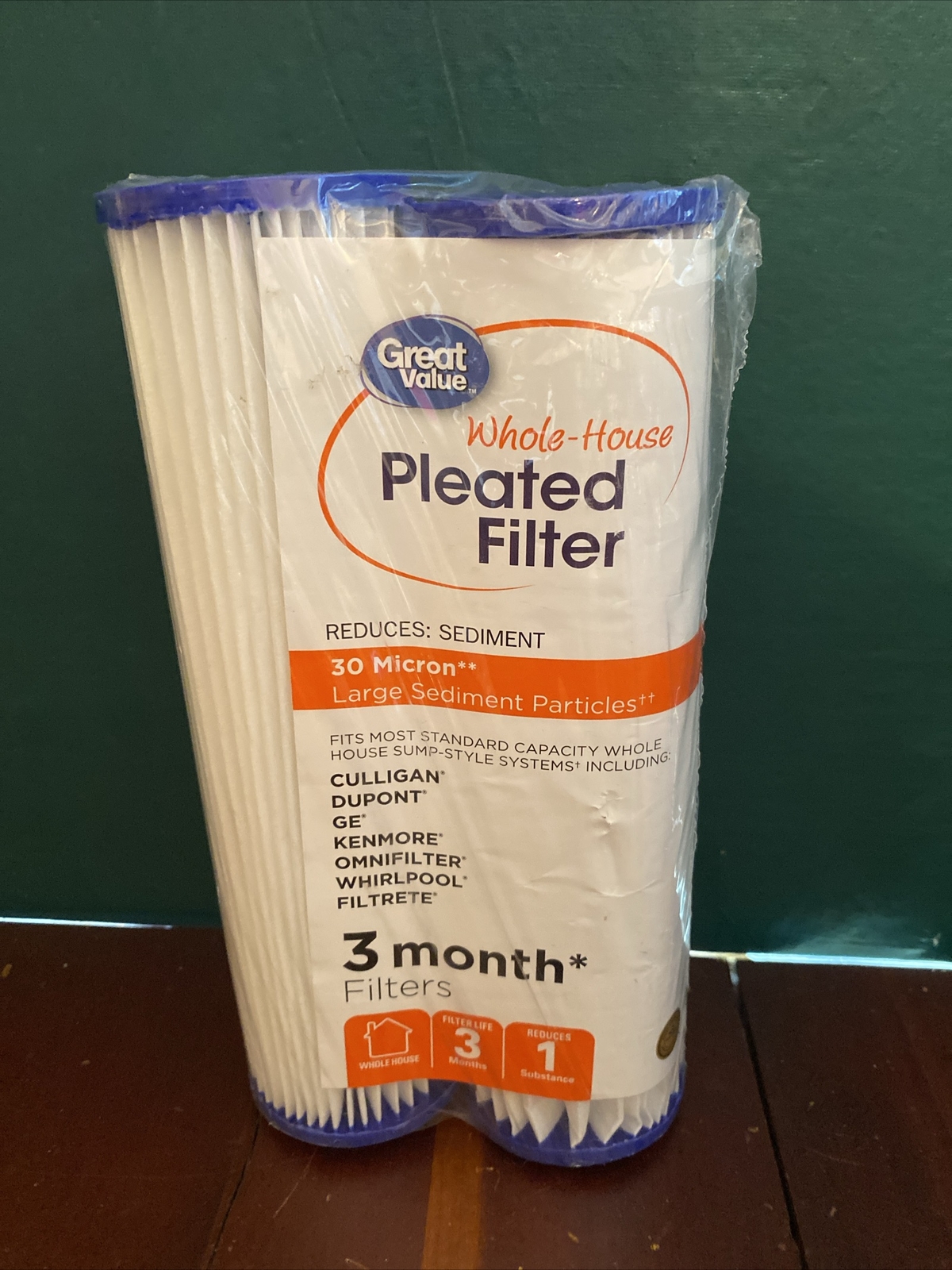 Great Value Pleated Filters Whole House Sump Style 30 Micron 3 Month 2 Filters