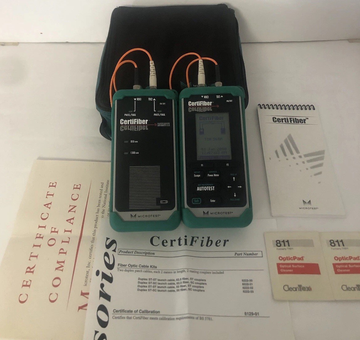 Microtest CertiFiber Optic Advanced certification multimode Fiber Network Excell