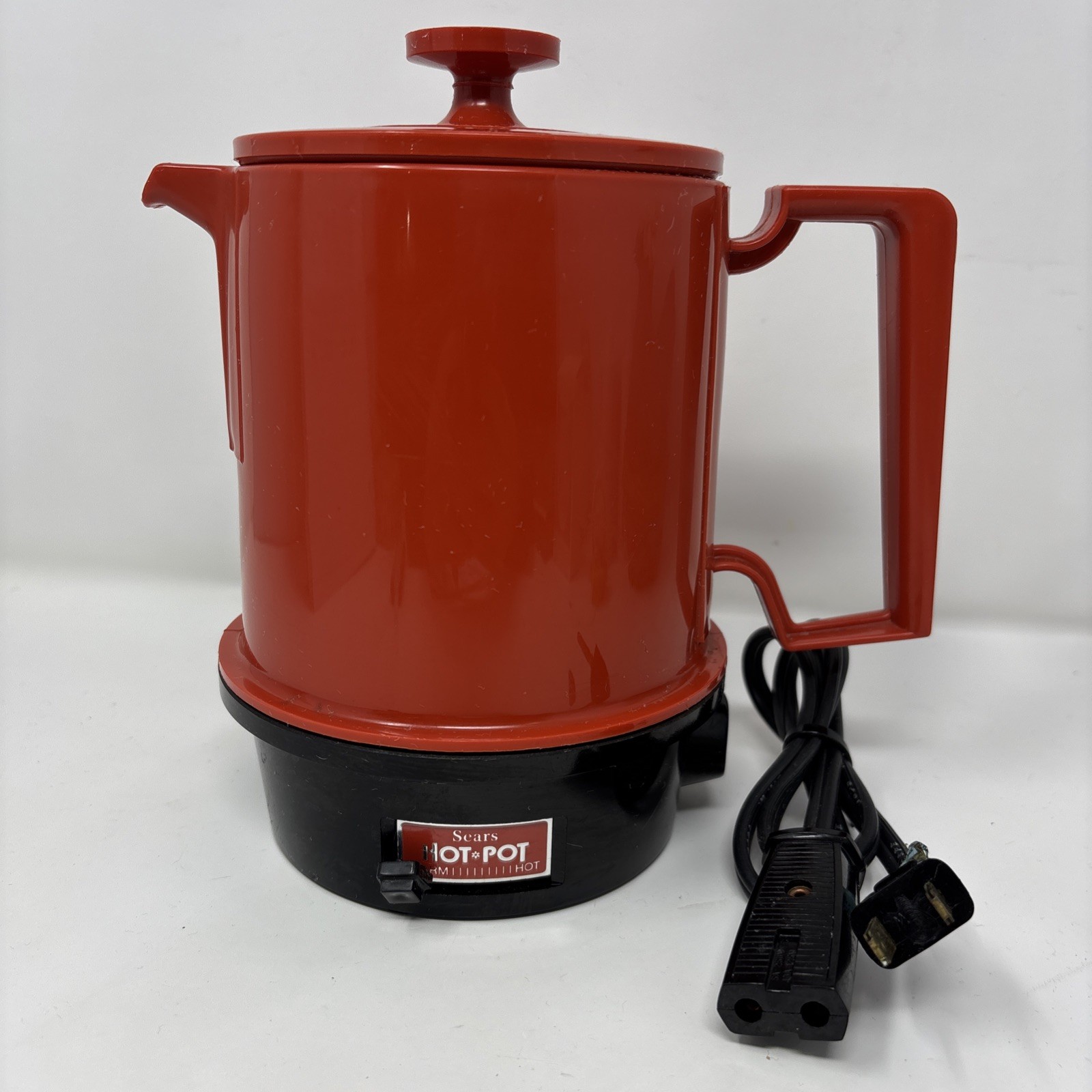 VTG Sears Hot Pot 671700 FLAME RED (POPPY RED) 70s Works 6 Cup Water Pot Tested