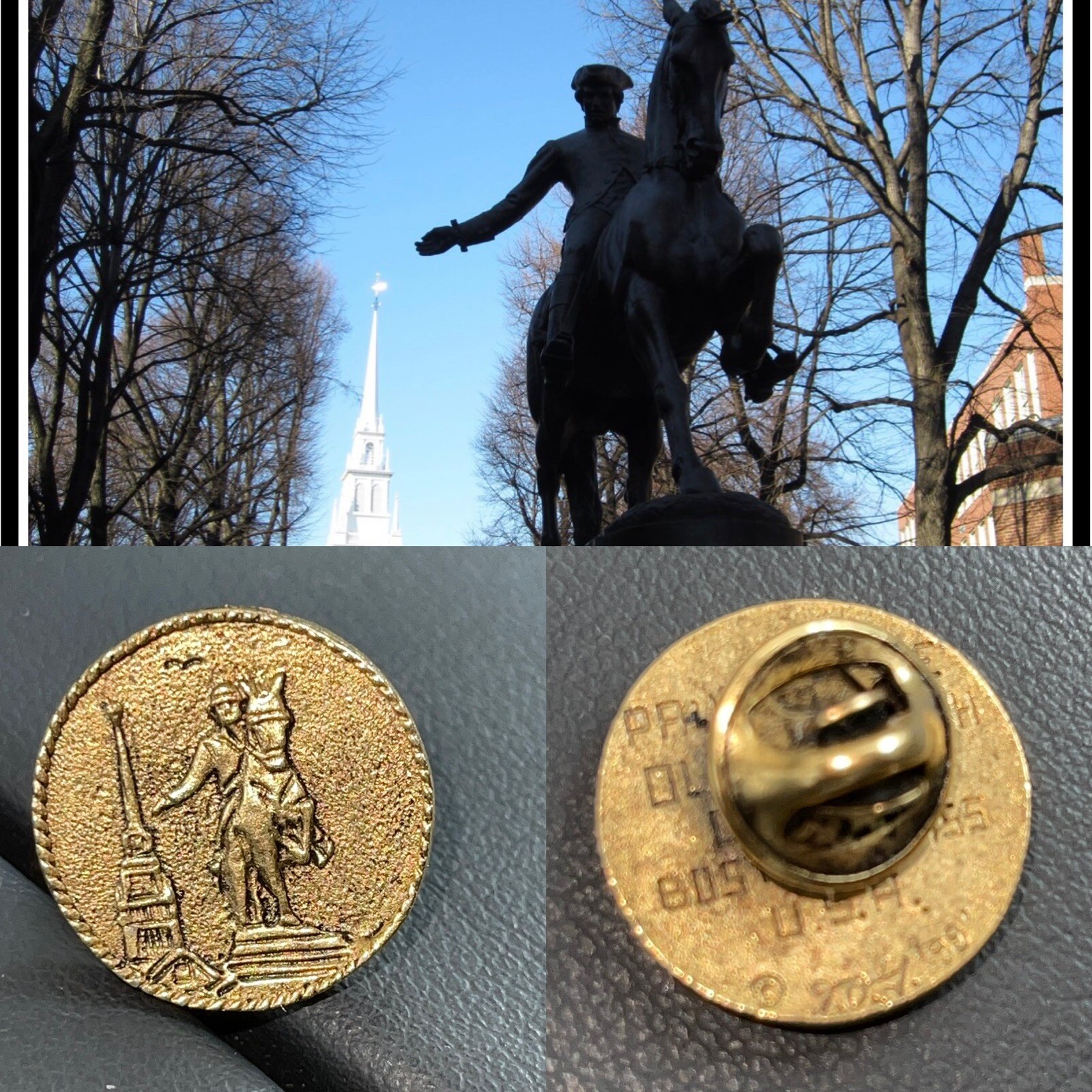 Vintage PAUL REVERE PIN Old North Church Boston, Massachusetts Horse USA ‘99 HTF