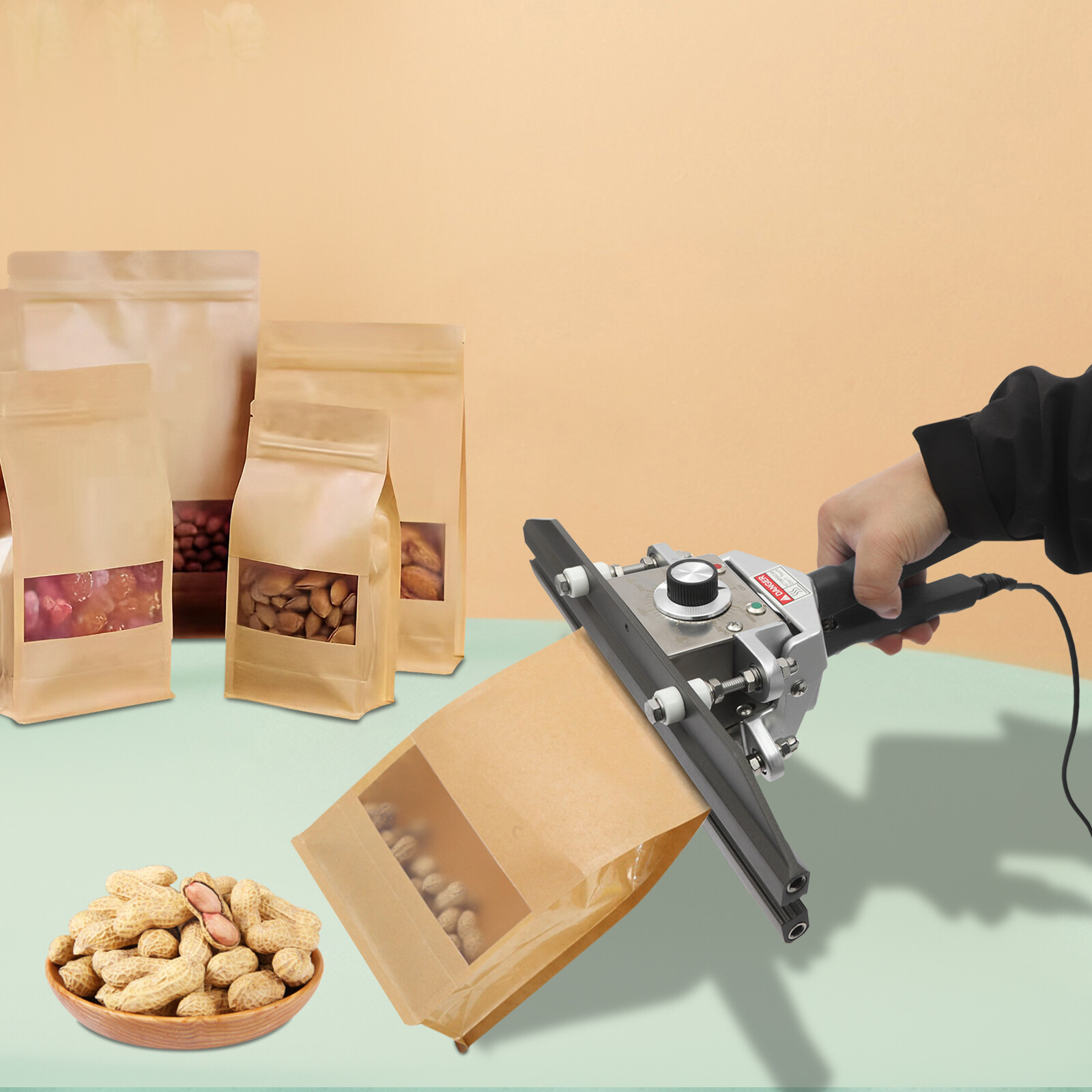 0-300°C Portable Hand Held Heat Sealer Electric Bags Heat Sealing Machine 500W