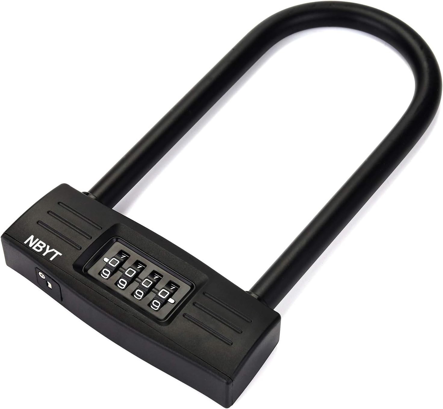 Heavy Duty U-Lock: Resettable Combo for Bike, Gate, Door - Black