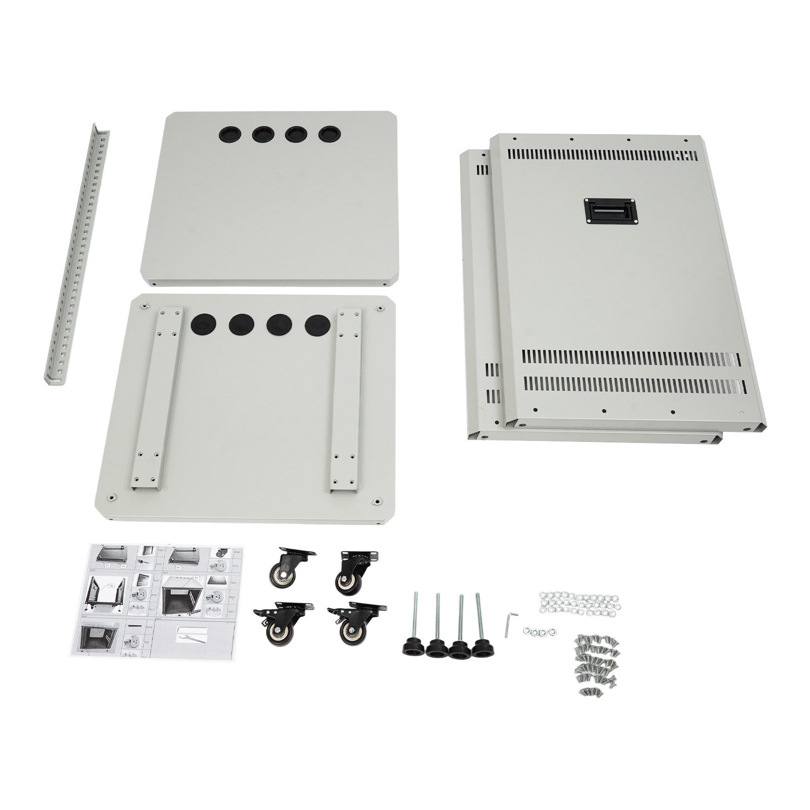 15U Audio Equipment Rack Audio Rack With Feet & Wheels Rolling Studio Rack Case