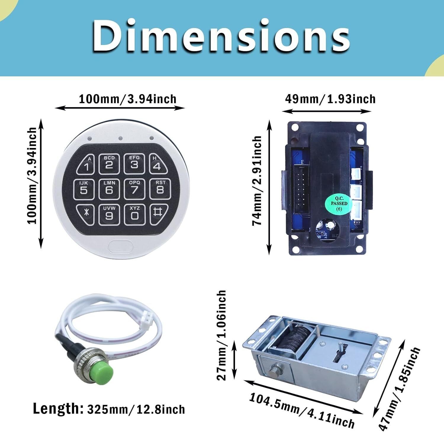 Replace La Gard Gun Safe Lock Electronic Solenoid Lock & 2 Override Keys .