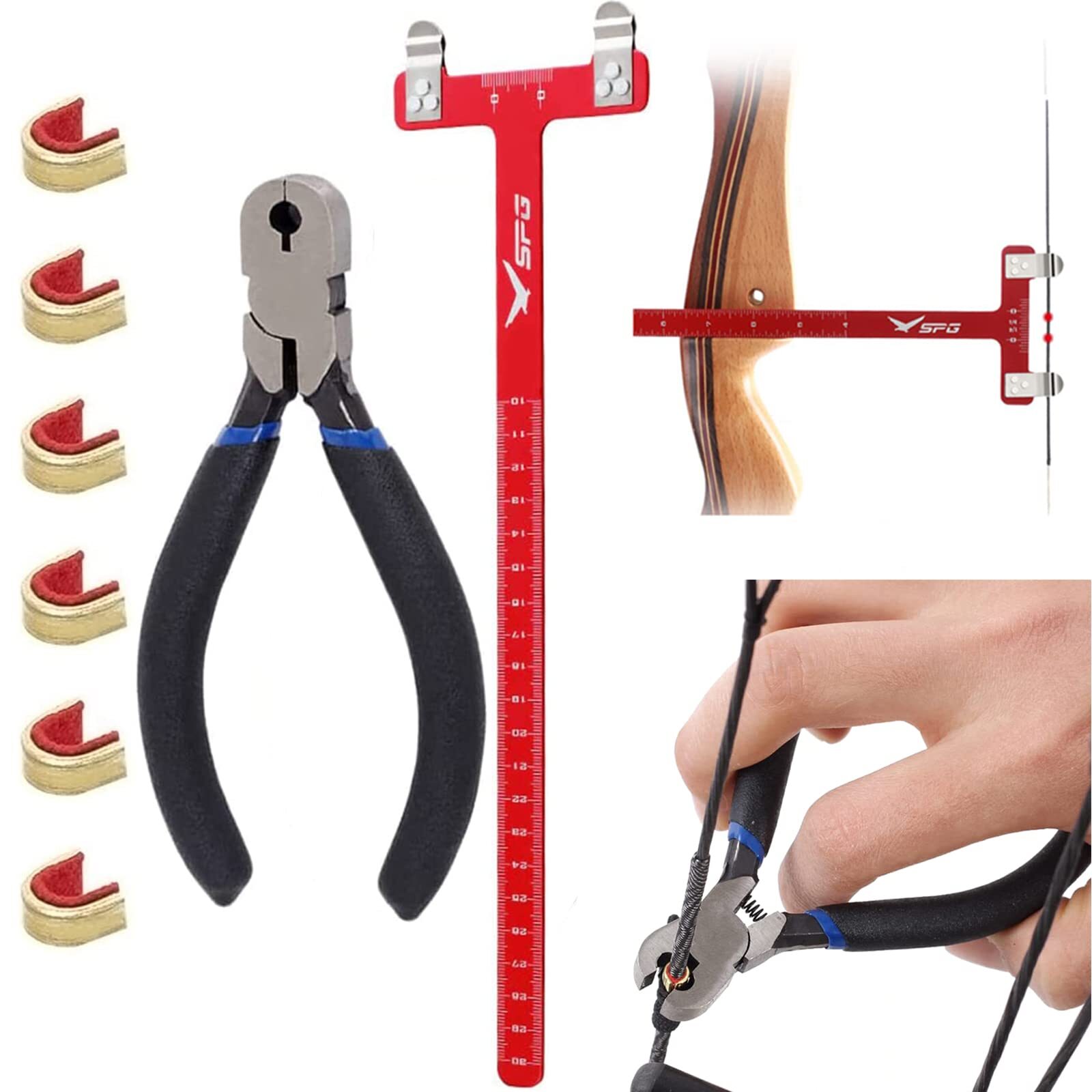 Archery Bow Square Nocking Points Pliers Bow String Knock Kit T Shape Turning...