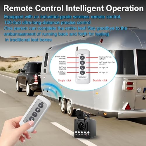 with2V0Ah Battery, Wireless Remote Control 1 Portable Trailer Light Tester Box