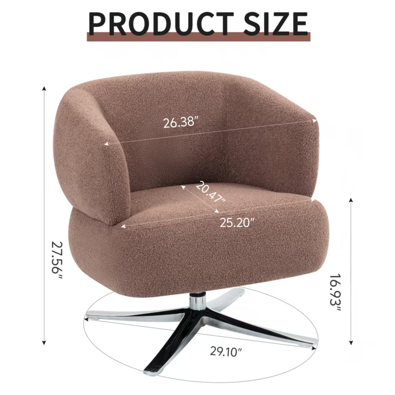 Compact Linen Swivel Sofa Chair, Cradling Design for All-Season Comfort, Fits