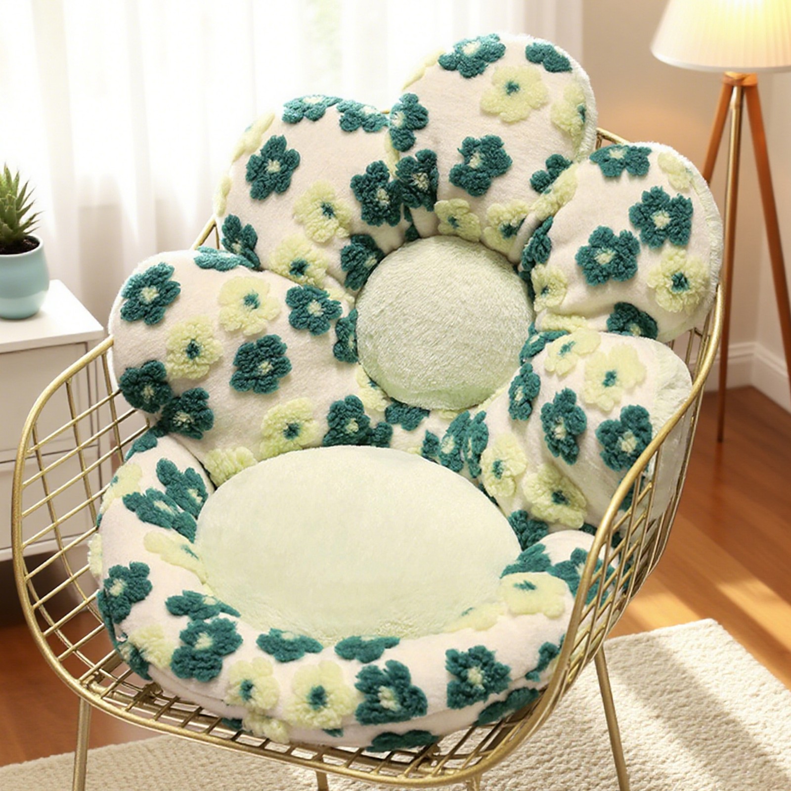 3D Fluffy Cat Sofa Flower Chair Cushion Seat Pad Quick Rebound Plush Pillow Mat