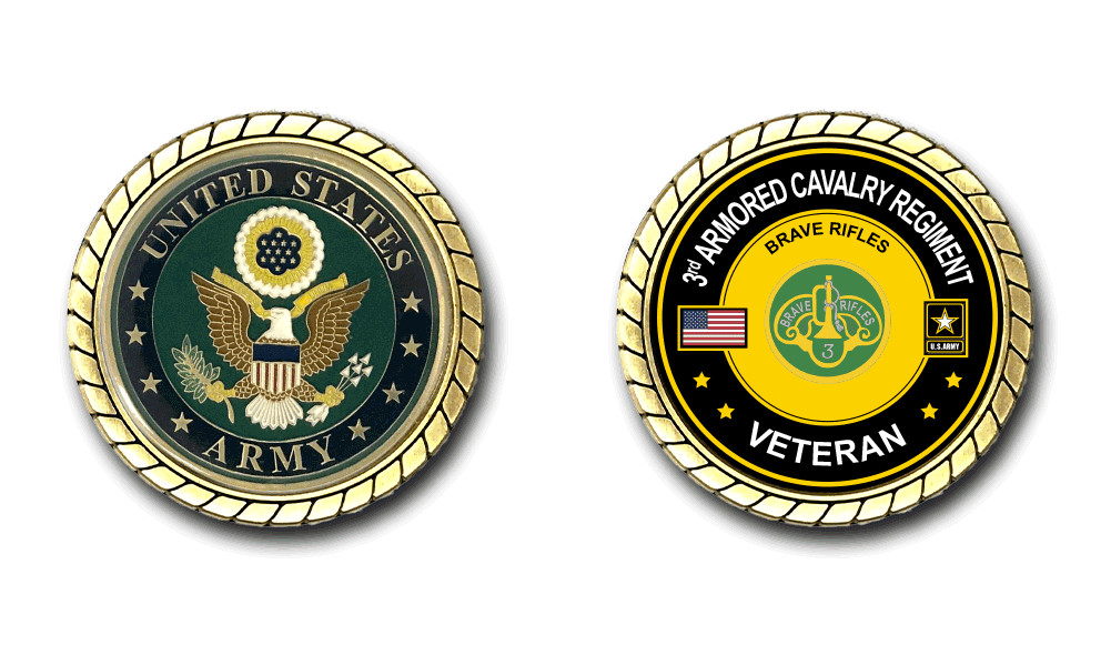 US Army 3rd Armored Cavalry Regiment Veteran Challenge Coin
