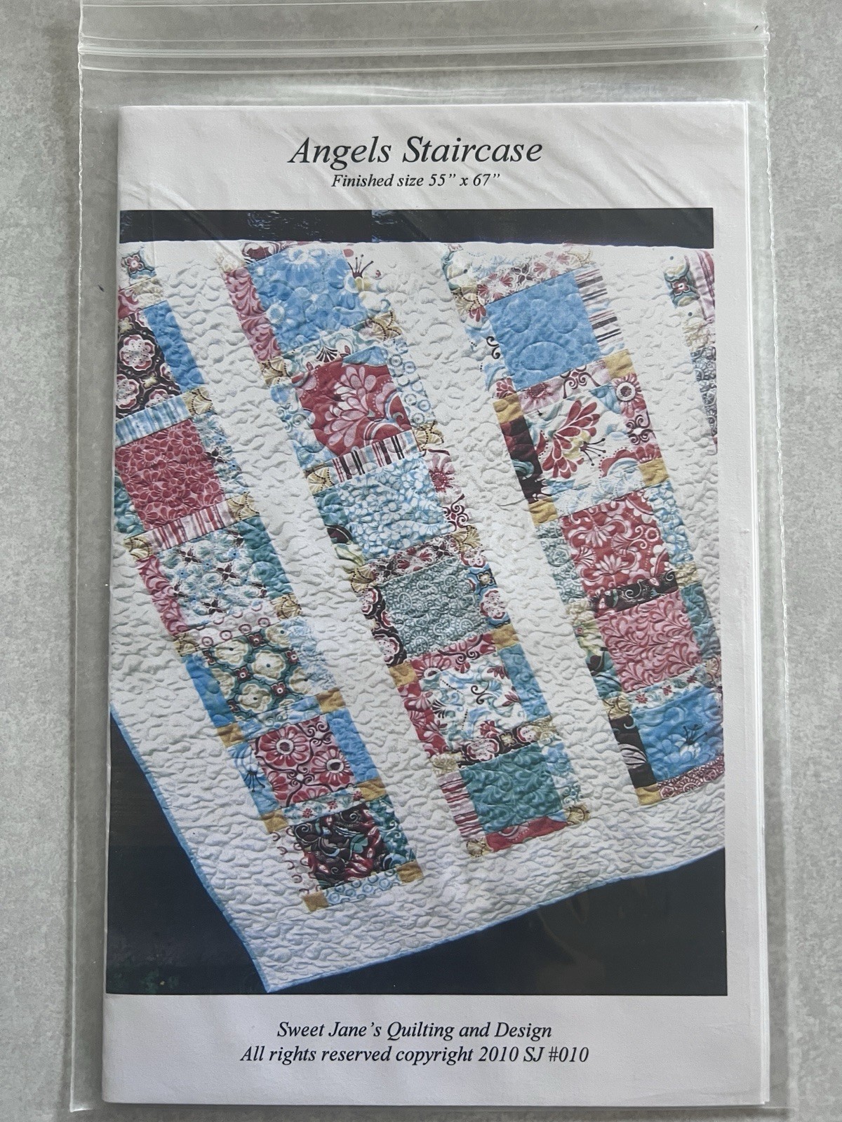 Sweet Jane Angels Staircase Quilt Pattern 55x67 Layer Cake Fat Quarter New
