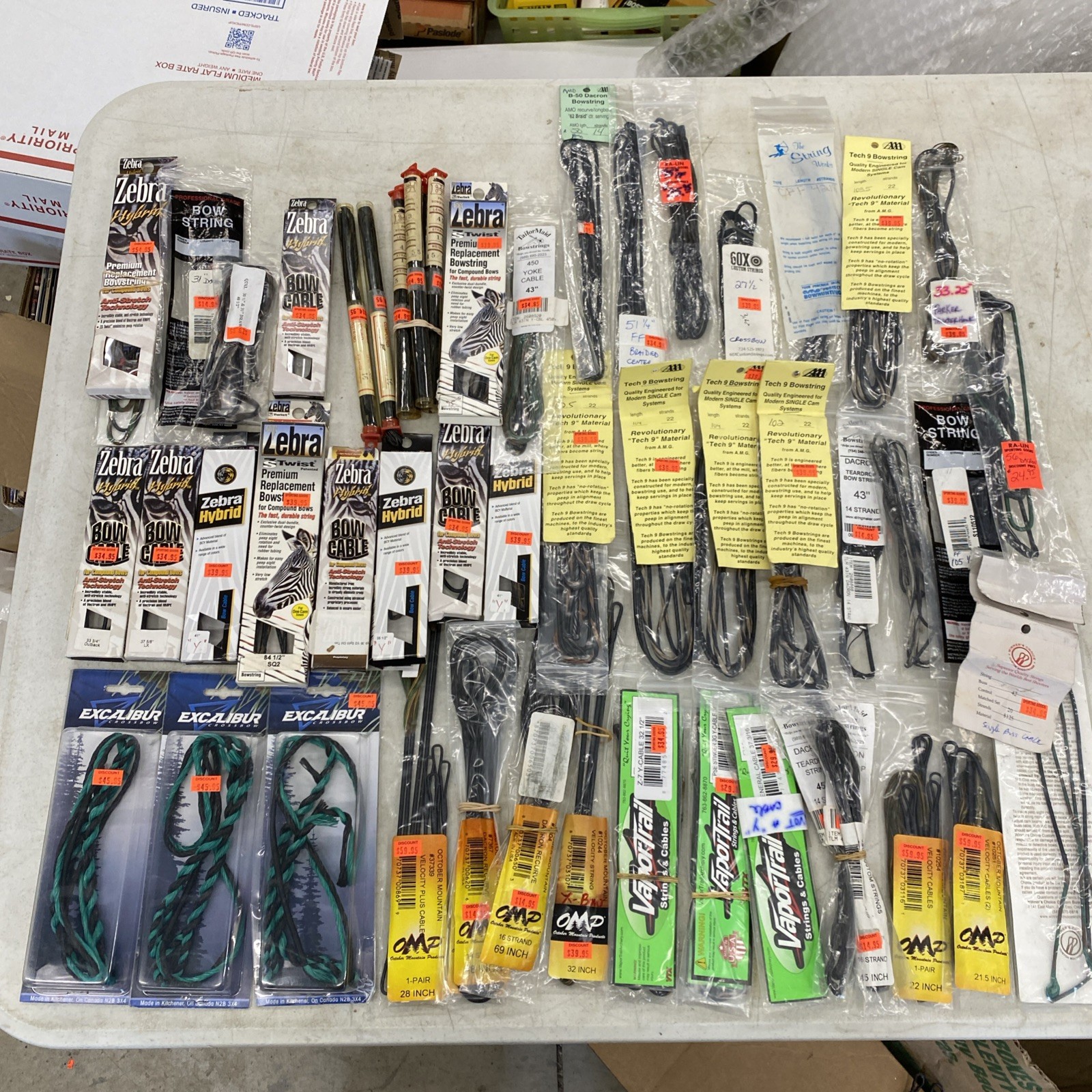 RESALE OPPORTUNITY: Lot Of 50 Vintage Bowstrings Most New!, Used, VGC, M0496