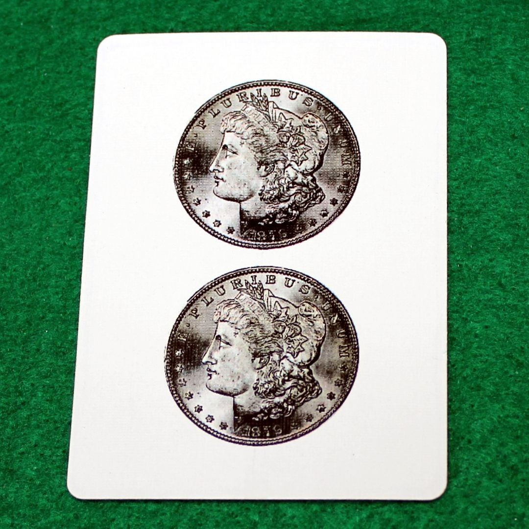 Morgan Dollar (2), Bicycle Printed Gaff Card, Blue