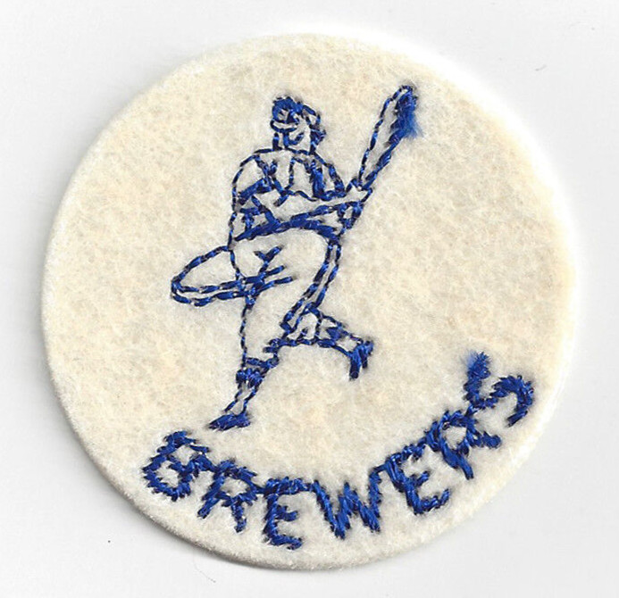 1970's Milwaukee Brewers patch Barrel Man old logo vintage felt patch