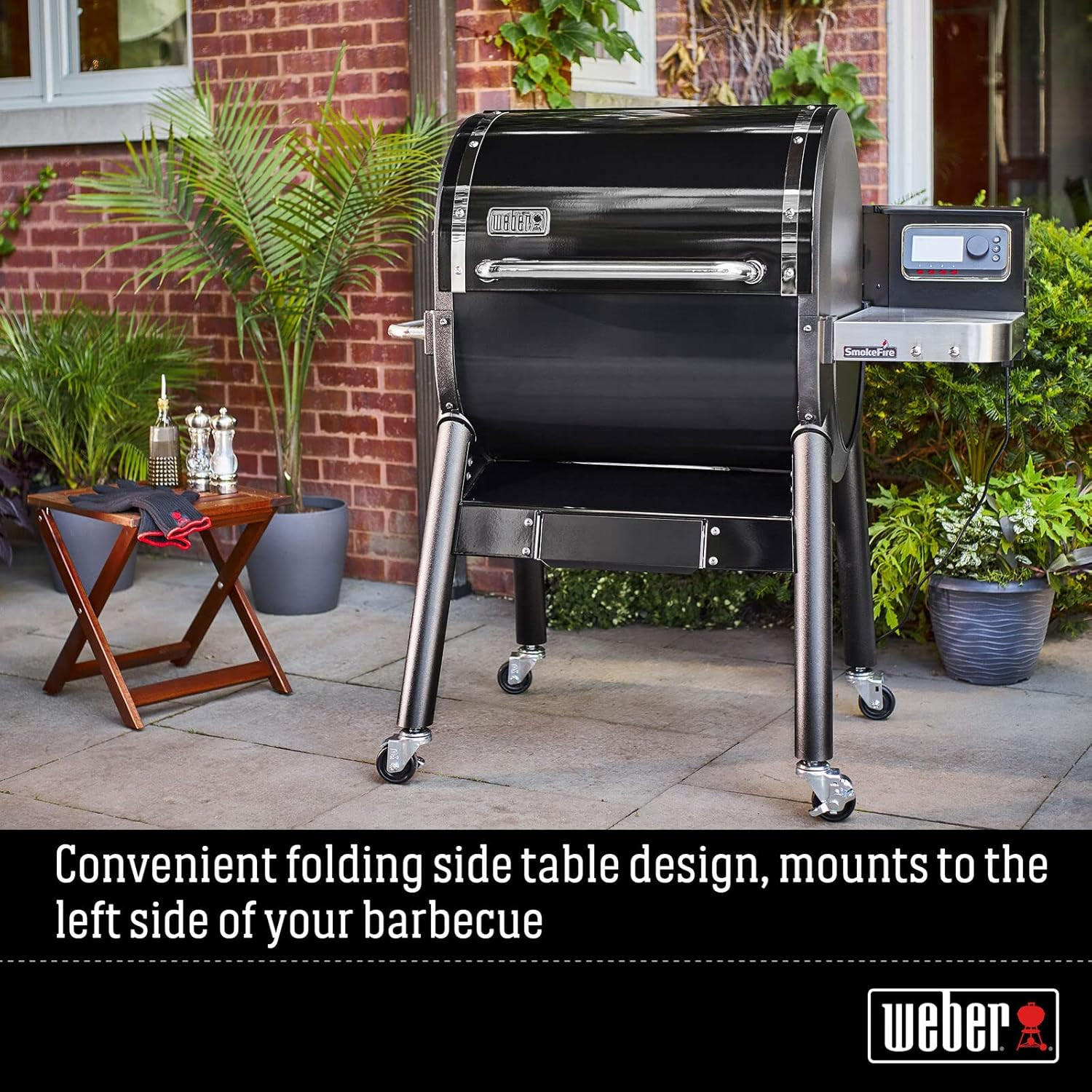 Smokefire Folding Side Table, Silver